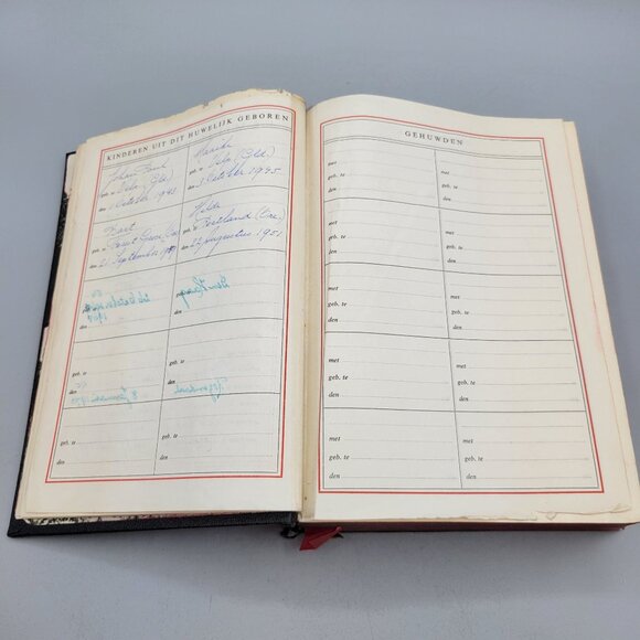 1938 Bijbel Dutch Bible Hardcover Black Leather With Family Photos and Tree - Picture 12 of 16